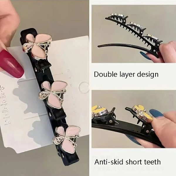 Hårnål Side Bangs Clip Damer Flickor Fixed Shape Clip Kvinnor Hai Pink
