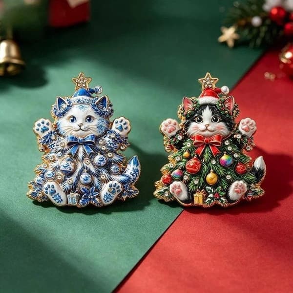 1 st julgranskattbroscher för kvinnor strass Happy Kit A2