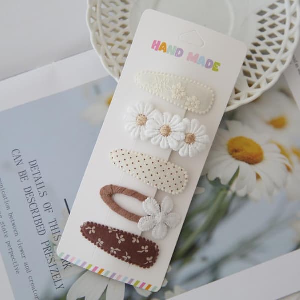 Hårnåle 5 stk. BB-clips sæt pastel blomsterhårspænder til piger StyleA