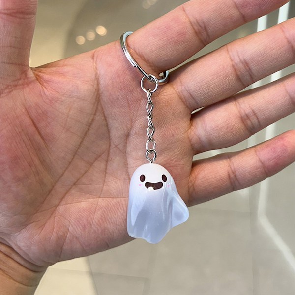 e Liten Spøkelse Resin And Duck Nøkkelring For Kvinner Nøkkelring Veske Charm A3