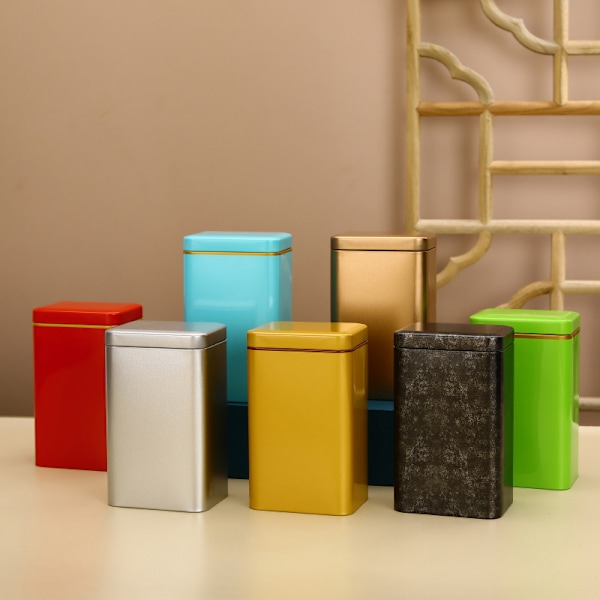 Metallinen Retro Square Tea CAN Säilytyskotelo case Packagi Red