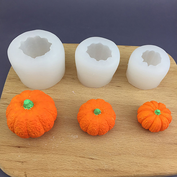 1 stk silikon 3 størrelser Halloween 3D gresskarform lysdekorasjon M