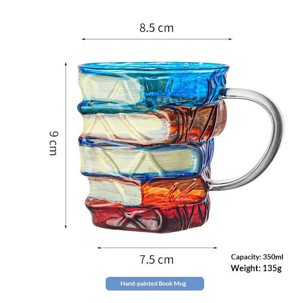 Målad bokmugg 11oz Nyhet 3d Målade böcker Kaffemugg Unik A1