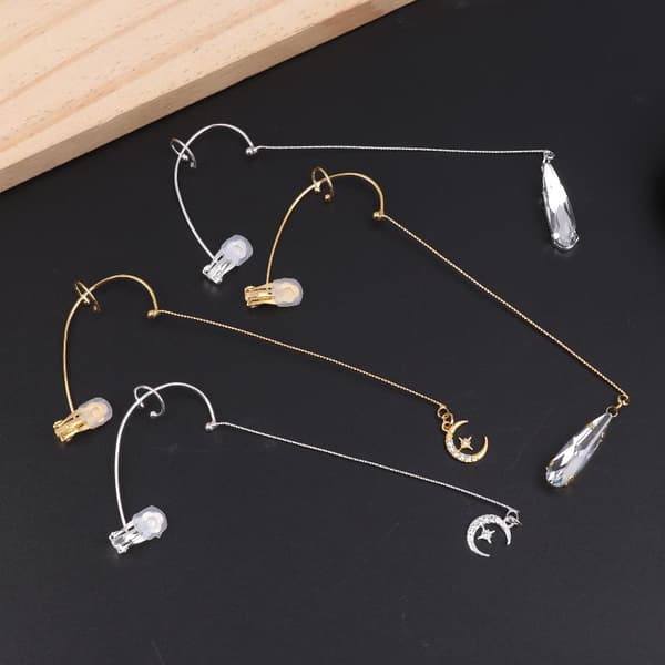 1 stk mote store vanndråpe øredobber uten piercing for kvinner 01