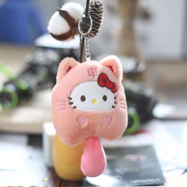 Sanrio Kuromi Plys dyr nøglering Lille Tiger Kuromi Melody Pink