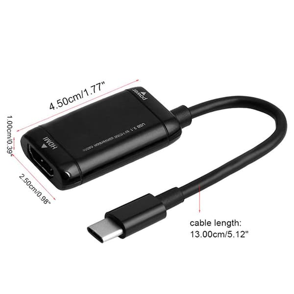 USB-C Typ C till HDMI-kompatibel adapter USB 3.1-kabel för MHL A