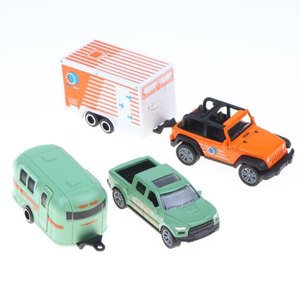 1 set 1:64 formgjuten pickup husvagn bilmodell klassisk dragbil White Pickup