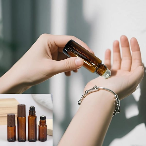5ml/10ml lasiset rullapullot PAKSUT Roll On -pullot rullapallolla B 10ML