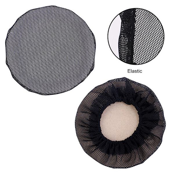 Lille hul sort elastisk mesh Snood hår Net Bun Cover til bold C