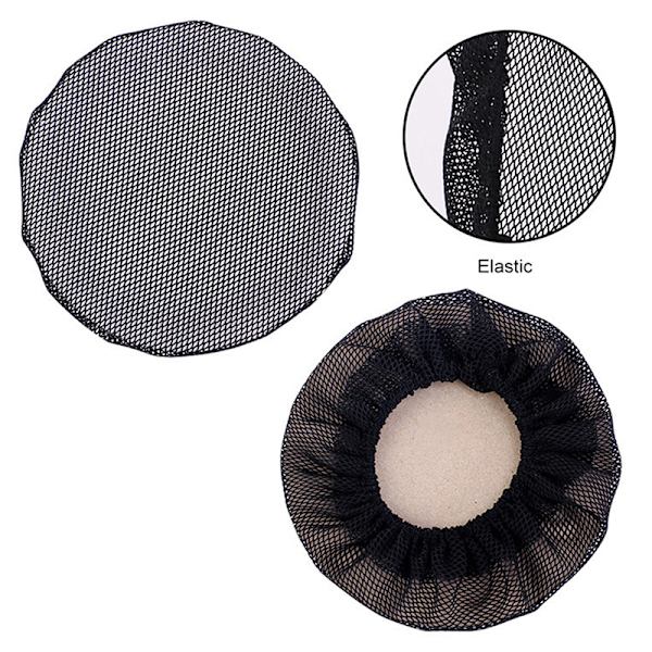 Pieni reikäinen musta elastinen mesh Snood Hair Net Nump Cover pallolle C