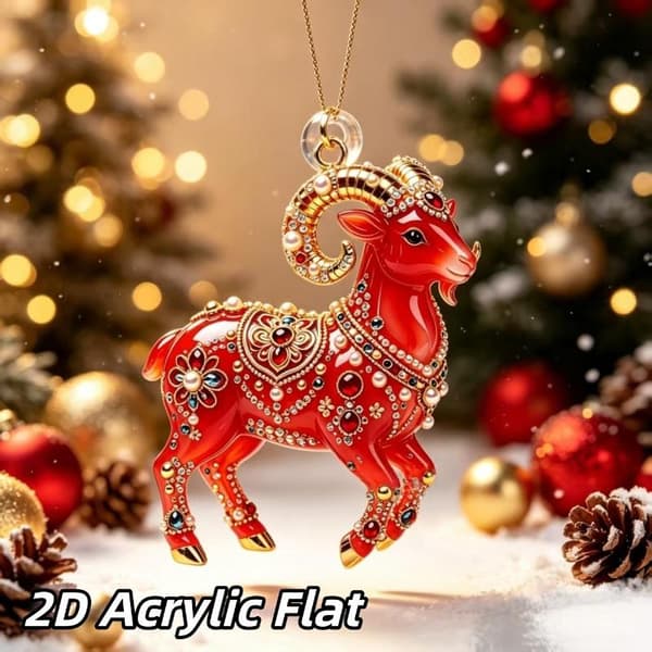 Akryl Zodiac Get Hängande Prydnad Lyckosam Röd Guld Design A2