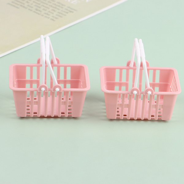 2 Stk Dukkehus Indkøbshåndkurve Model Dukkehus Mini Super Pink