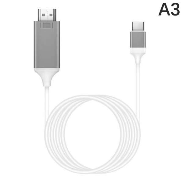 4K 1080P USB 3.1 Type C til HDMI-kompatibelt adapterkabel USB-C white