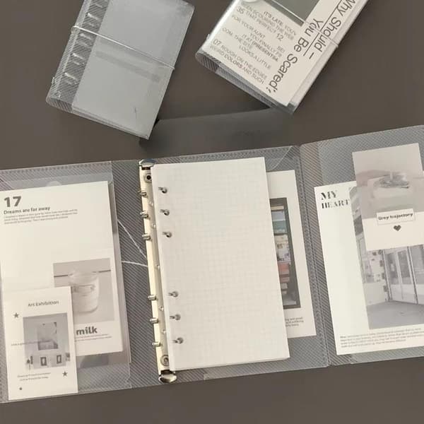 M5 A6 Diagonal PP Tre Fold PP Løs Notesbogomslag Mini Porta White A7