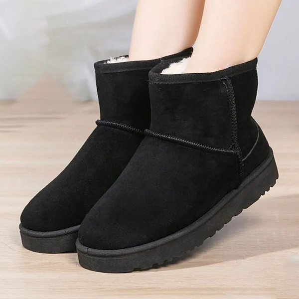 Vinterförtjockad och sammetsvarm plattsula Fashionabla Anti-Sk Black 38