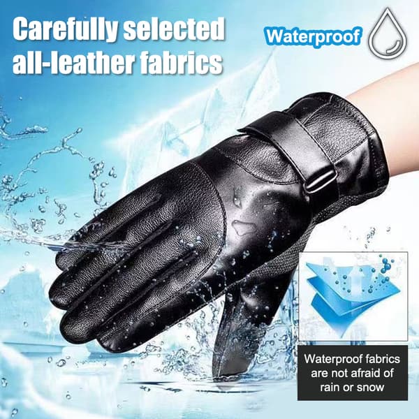 Vinter Herre Dame Hansker Touch Cold Waterproof Riding Gloves Ru Black