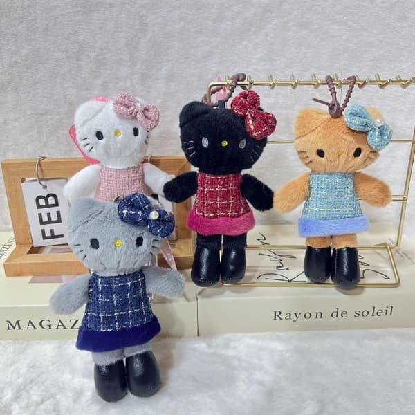 1 stk. e Langbenet Hello Kitty Vedhæng Nøglering Plyslegetøj Taske Dekoration A2