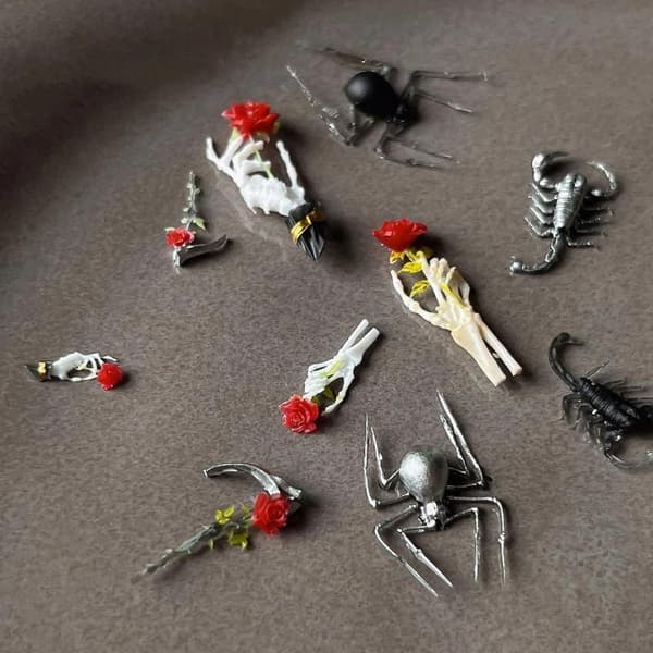 Rose Blomst Kranie Silikone Neglekunstforme DIY Skelet Hånd Negl A2