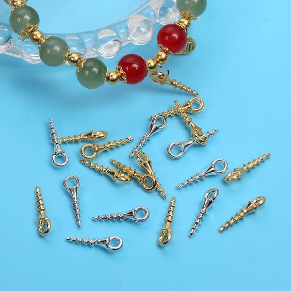 100 Mini DIY Metalskruer Smykkebøjler Til DIY Armbånd Halskæde E