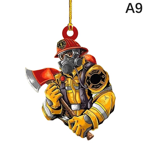 Firefighter Car Pendant Firefighter Ornaments auton taustapeili A9