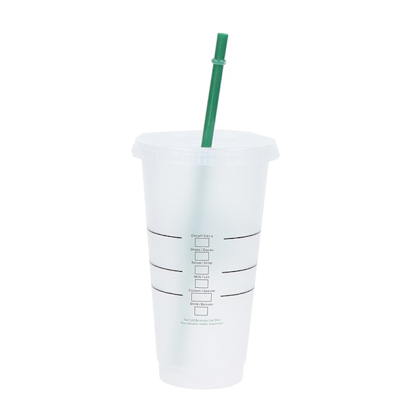 Drink Change Color Straw Mugs with Lid Plastic Tumbler Matte co Transparent