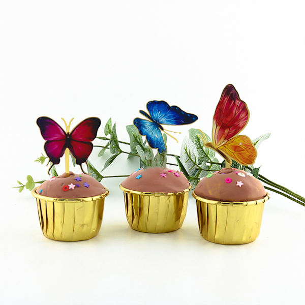 6 kpl kakkukoristelu Fairy Butterfly Party Happy Birthday Cake