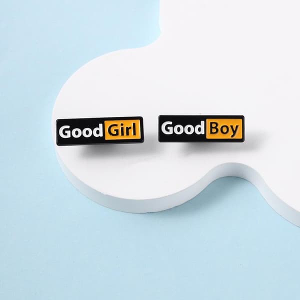 Good Boy & Girl Identity Emaljstift Rolig Unisex Modeaccessoar A2