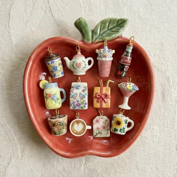Mini koppar dryckesberlocker kaffekoppshänge för DIY-halsband B A5
