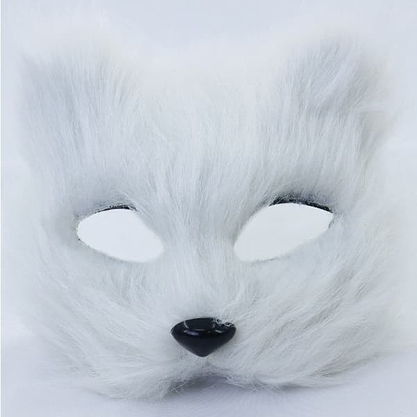 1PC Fox Mask Furry Halv Ansikte Djur Simulerad Katt Mask Hallowee Multicolor
