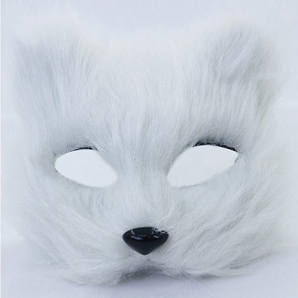 1PC Ræv Maske Pels Halv Ansigt Dyr Simuleret Kat Maske Hallowee Multicolor