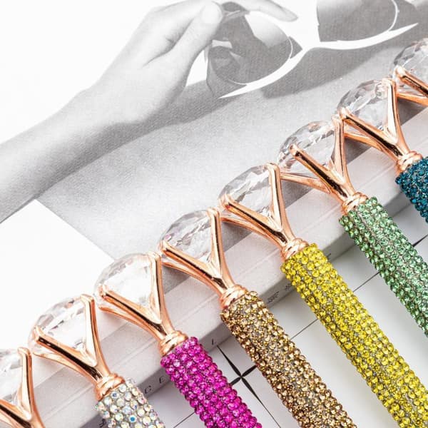 Ylellinen strassikuulakärkikynä pyörivä metallikristalli Bling W 5 replacement