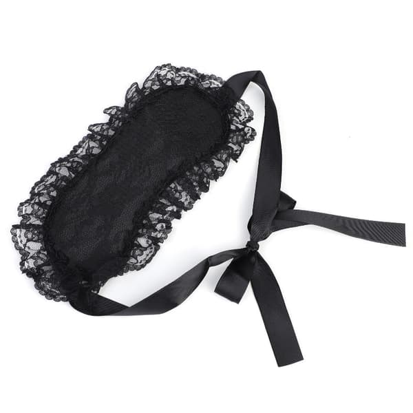 Mode Sex Spets Ögonmask Ögonbindel Patch Ögonskydd Justerbar Black