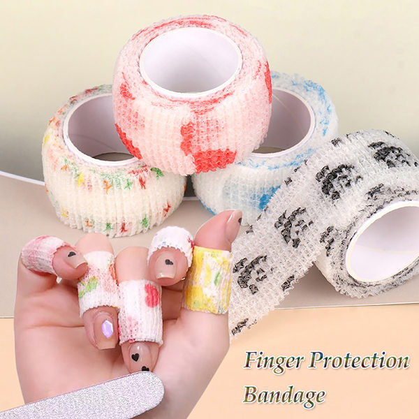 Nail Finger Protection Bandage Flex Anti UV Åndbar Wrap Tap 2.5cm*4m