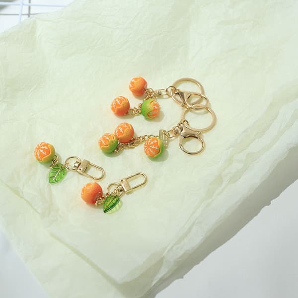 e Simulaatio 3D Orange Fruit Avaimenperä Riipus Laukku Charm Puhelin A A3