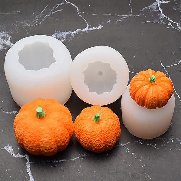 1 stk. silikone 3 størrelser Halloween 3D græskarform stearinlys dekoration M