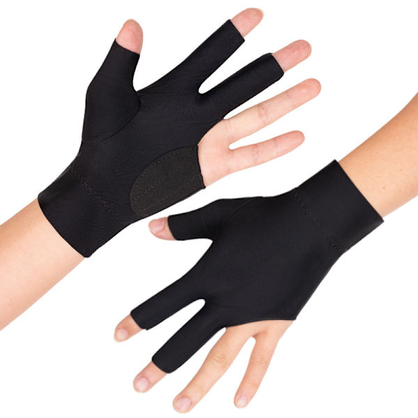 Spandex Snooker Billiard Cue Glove Pool Venstre Hand Åpen Tre Fi Red 1PC Left Hand