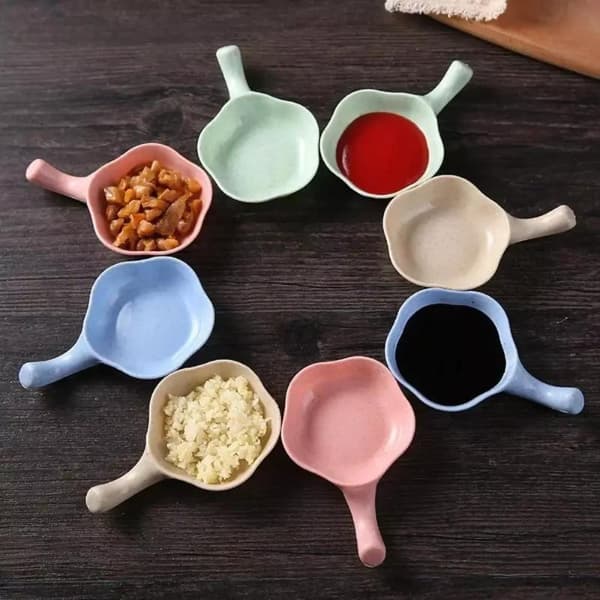 (Tilfeldig fargelevering) 1 hvetestrå sausfat for sushi soya 8pcs Random color