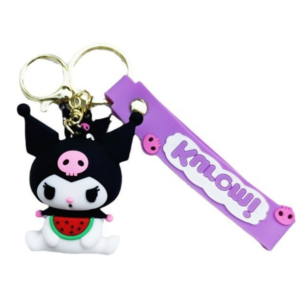 Sanrio Kuromi e Cartoon Doll Pendant Bilnyckelring Skolväska Deco A2