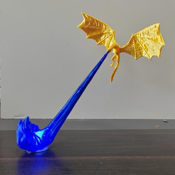 Drakflamdekor 3D Drakflam Bokvrå Flygande Elddrake A7