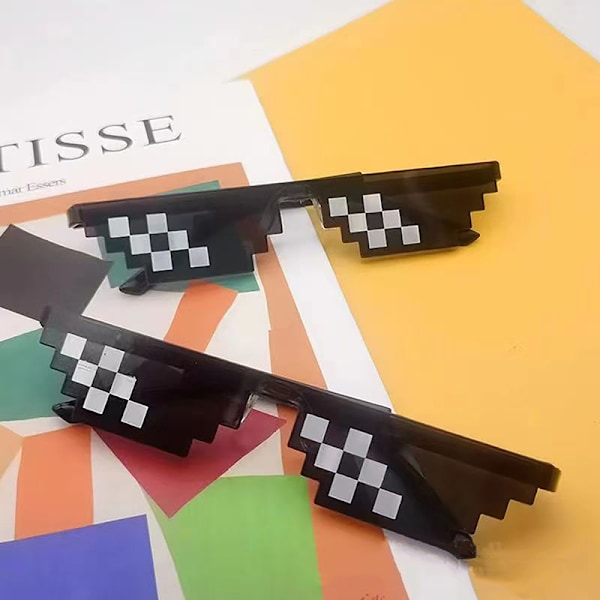 Retro solglasögon för män och kvinnor, födelsedag/festgåva, pixel Mo A1