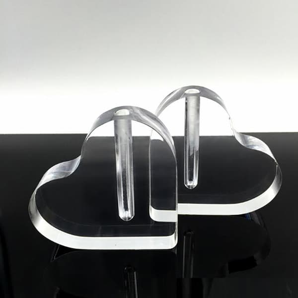 Rose Akryl Stativ Hjerteform Vase For Flower Display Akryl