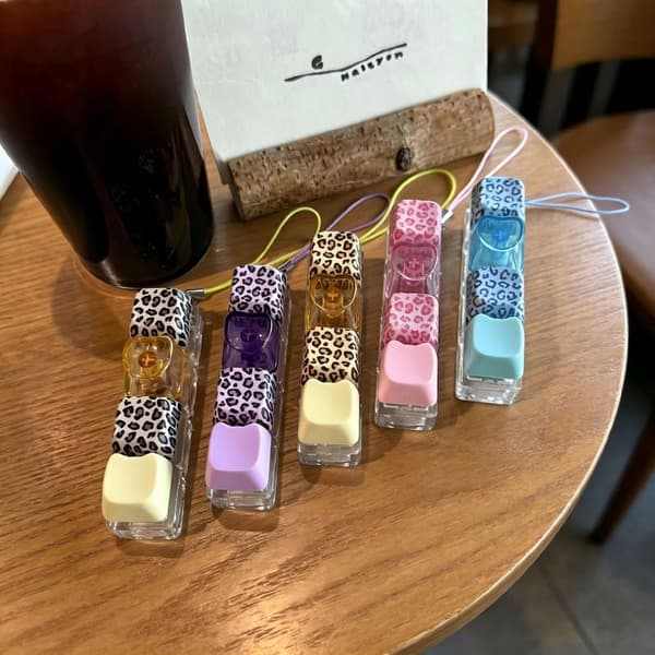 Kreativ Leopard Tangentbordsknapp Leksak Lysande Tyst Tryck Reli Pink Without light