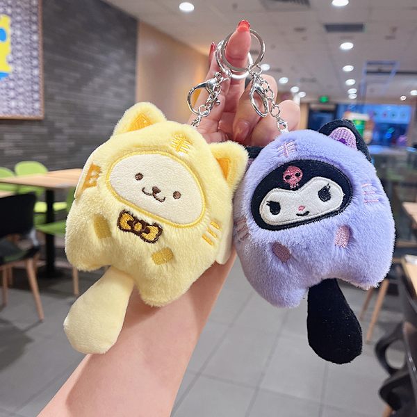 Sanrio Kuromi Plysj Animal Keychain Little Tiger Kuromi Melody Blue 15cm