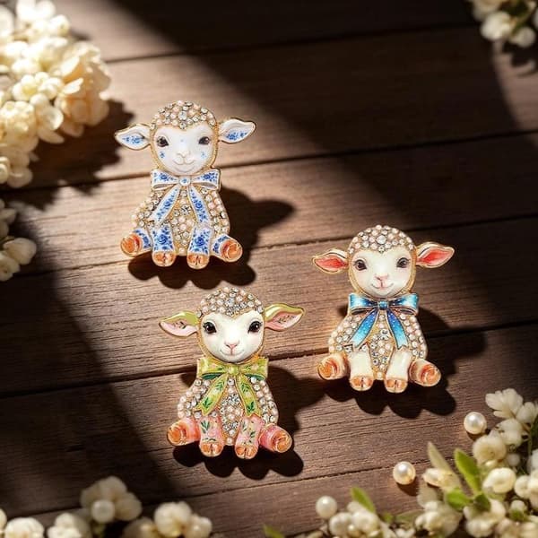 1 stk. e Toy-design Sau Brosjer Rhinestone Geiteåret An A3