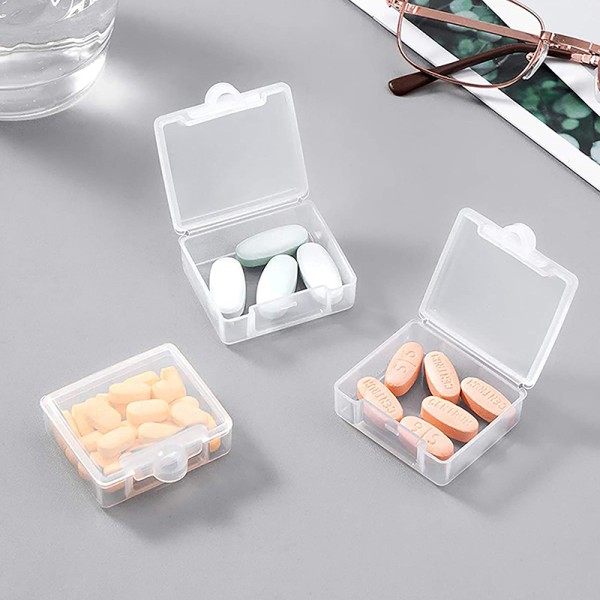 3 stk Pill Tablet Box Organizer Medisinholder Oppbevaringssmykker Pink