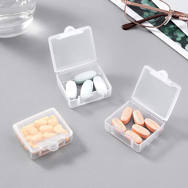 3st Pill Tablet Box Organizer Medicinhållare Förvaringssmycken Transparent