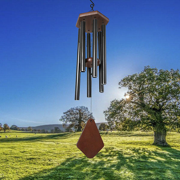 Store dype tone Windchime Kapellklokker Vindklokker Black