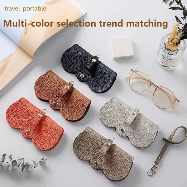 Creative Leather Solglasögon Läsglasögon Förvaringsväska Portabl Khaki