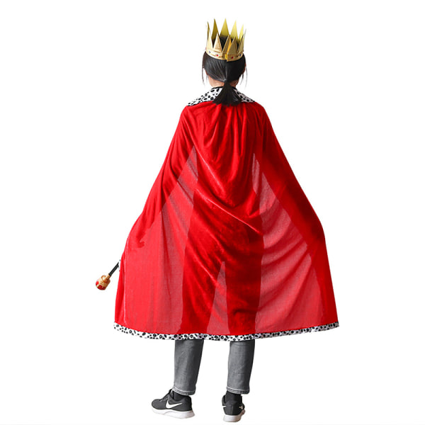 Voksen Børn Kong Kejser Kostume Rød Kappe Konge Prins A2 | A2 | Fyndiq