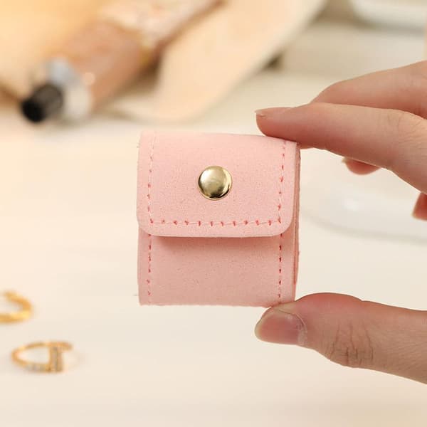 Mini foldbar smykkepose Øreringe Smykker Halskæde Opbevaringspose Orange